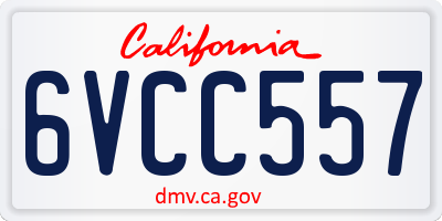 CA license plate 6VCC557
