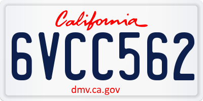 CA license plate 6VCC562