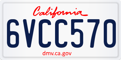CA license plate 6VCC570