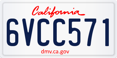CA license plate 6VCC571
