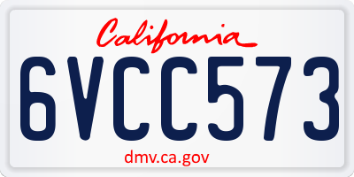 CA license plate 6VCC573