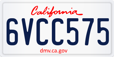 CA license plate 6VCC575
