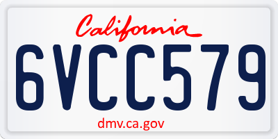 CA license plate 6VCC579