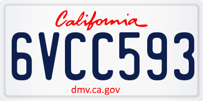 CA license plate 6VCC593