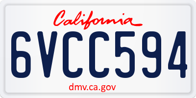 CA license plate 6VCC594