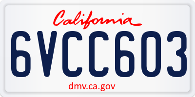 CA license plate 6VCC603