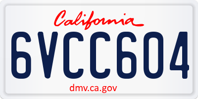 CA license plate 6VCC604