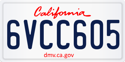 CA license plate 6VCC605