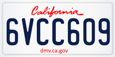 CA license plate 6VCC609