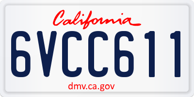 CA license plate 6VCC611