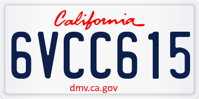 CA license plate 6VCC615