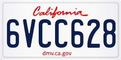 CA license plate 6VCC628