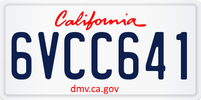 CA license plate 6VCC641
