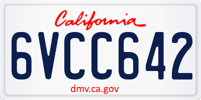 CA license plate 6VCC642