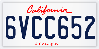 CA license plate 6VCC652
