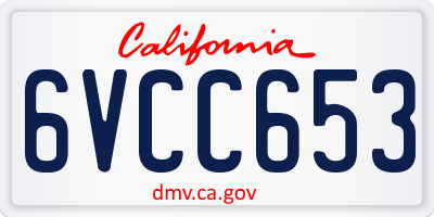 CA license plate 6VCC653