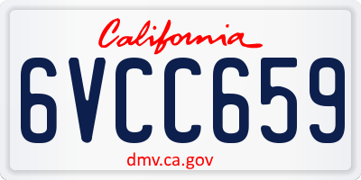 CA license plate 6VCC659
