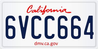 CA license plate 6VCC664