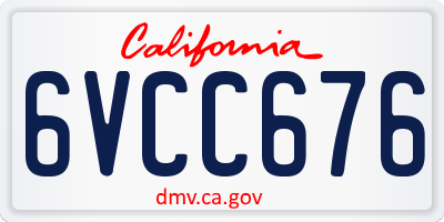 CA license plate 6VCC676