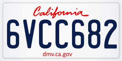 CA license plate 6VCC682