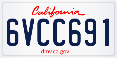 CA license plate 6VCC691