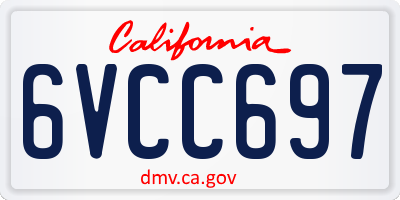 CA license plate 6VCC697