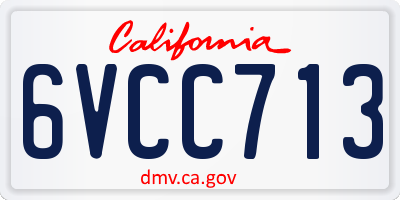 CA license plate 6VCC713