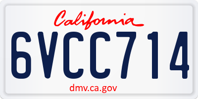CA license plate 6VCC714