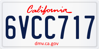 CA license plate 6VCC717