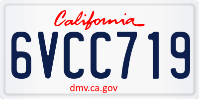 CA license plate 6VCC719