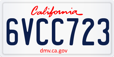 CA license plate 6VCC723