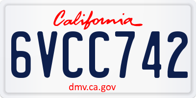 CA license plate 6VCC742