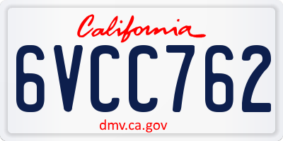 CA license plate 6VCC762