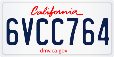 CA license plate 6VCC764