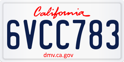 CA license plate 6VCC783