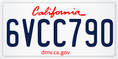 CA license plate 6VCC790