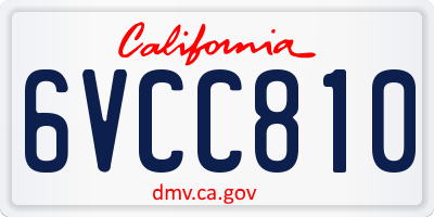 CA license plate 6VCC810
