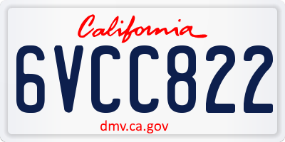 CA license plate 6VCC822
