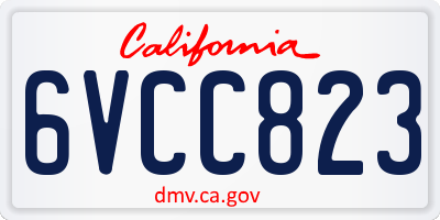 CA license plate 6VCC823