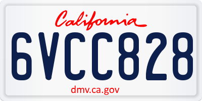 CA license plate 6VCC828