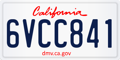 CA license plate 6VCC841