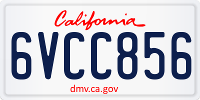 CA license plate 6VCC856