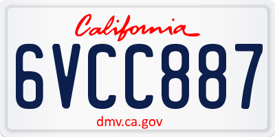 CA license plate 6VCC887