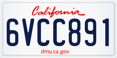 CA license plate 6VCC891
