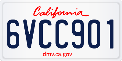 CA license plate 6VCC901