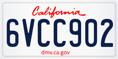 CA license plate 6VCC902