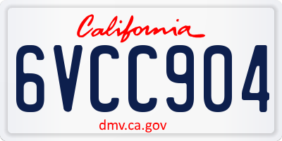 CA license plate 6VCC904