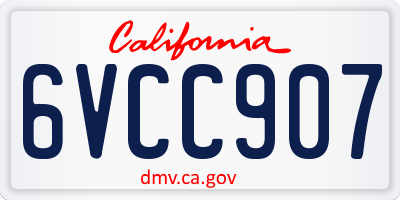 CA license plate 6VCC907