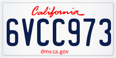 CA license plate 6VCC973