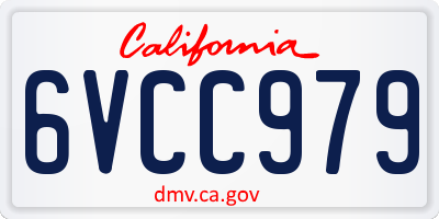 CA license plate 6VCC979